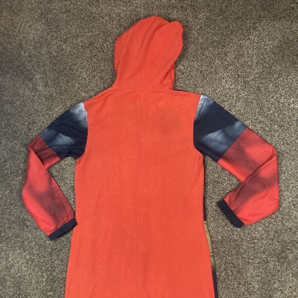 MARVEL Adult Deadpool Hooded 1 Piece Union Suit Pajamas Costume Cosplay Size M - Picture 9 of 14